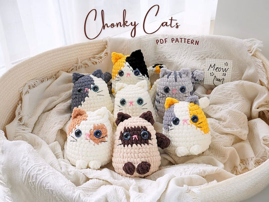 7-in-1 Chonky Cats Crochet Pattern Bundle – Easy-to-Follow PDF