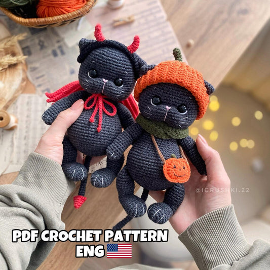 Black Cat Crochet Pattern – PDF Digital Download (English)