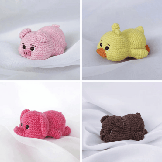 🐷🐥🐻🐘 The Squishy Cuties Crochet Bundle – 4 Adorable Amigurumi Patterns! 🌟